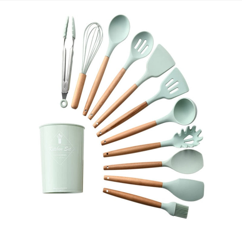 Kit de Utensílios Cozinha em Silicone - 12pcs