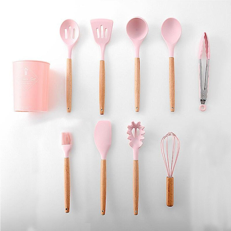 Kit de Utensílios Cozinha em Silicone - 12pcs